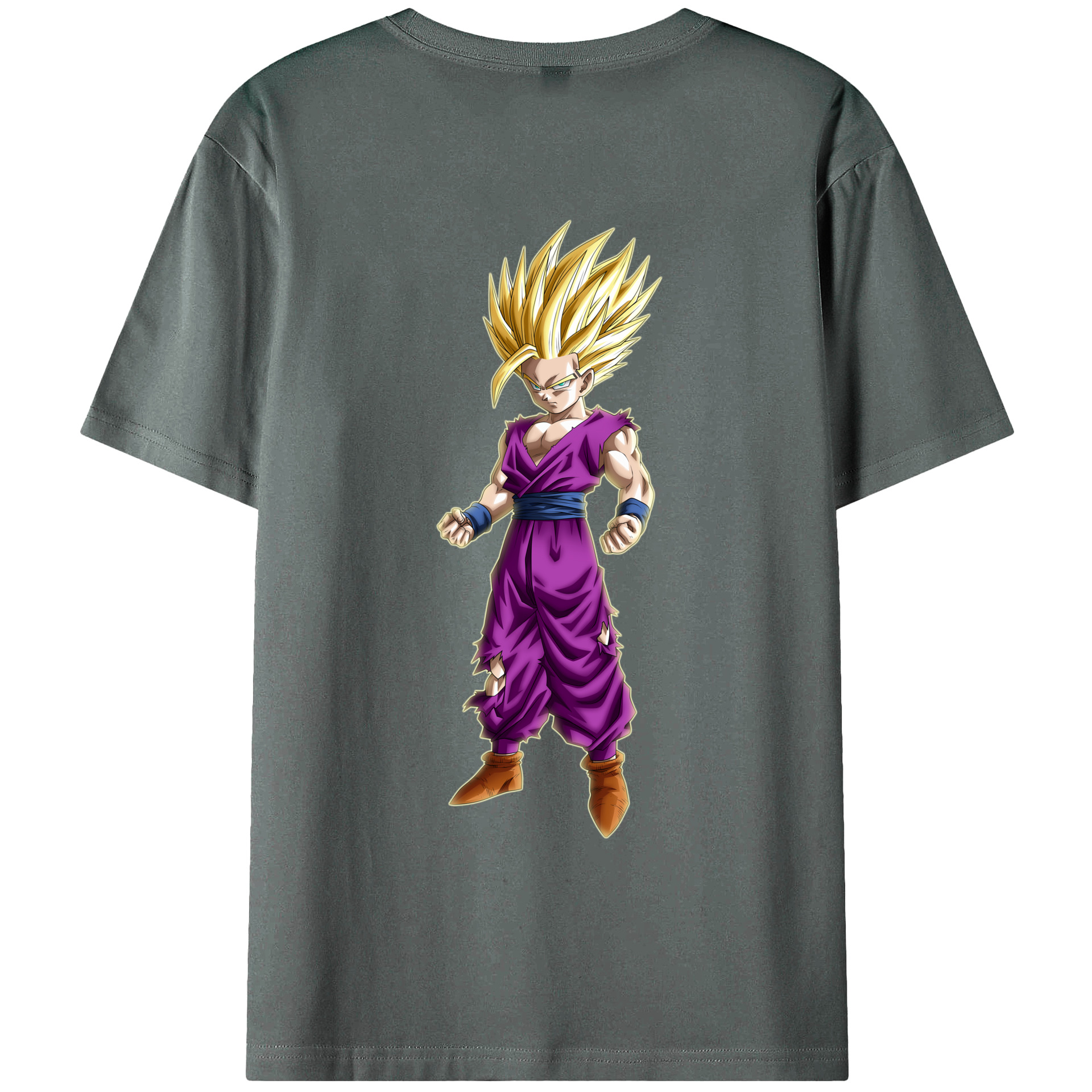 （画像用） ドラゴンボール 孫 悟飯（そんごはん）DRAGON BALL Son Gohan 綿100％ メンズ半袖Tシャツ（バックプリント） 通気性